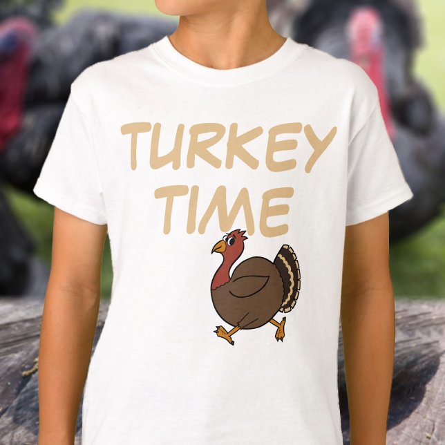 Erntedank Türkei Zeit Custom Funny Kids T - Shirt (A fun shirt to wear at Thanksgiving. It's Turkey Time!)