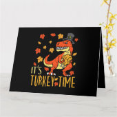 Erntedank Türkei Zeit Fall Leaf Dinosaurier 1 Karte (Gelbe Blume)