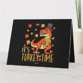Erntedank Türkei Zeit Fall Leaf Dinosaurier 1 Karte (Rückseite)