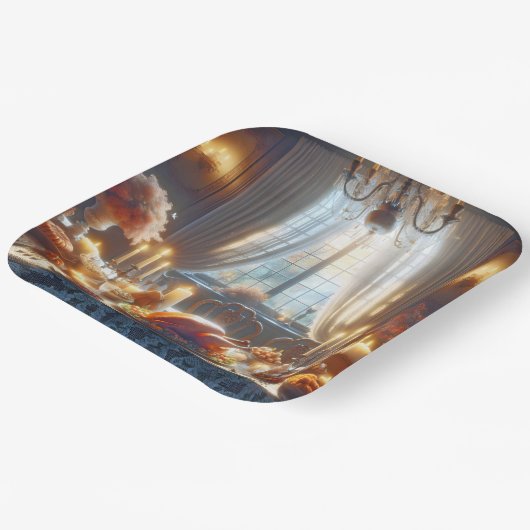 Erntedank Türkei Zentrum Pappteller (Gewinkelt)