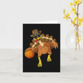 Erntedank Turkey Basketball Player Fun Boys Gir Karte (Gelbe Blume)