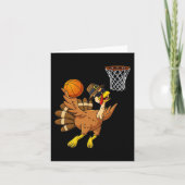 Erntedank Turkey Basketball Player Fun Boys Gir Karte (Vorderseite)