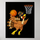 Erntedank Turkey Basketball Player Fun Boys Gir Poster (Vorne)