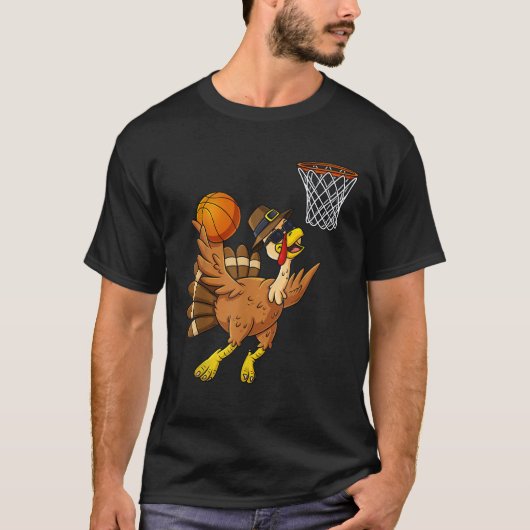 Erntedank Turkey Basketball Player Funny Boys G T-Shirt (Vorderseite)
