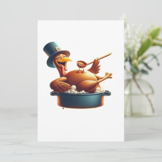 Erntedank Turkey Baster Einladung (Stehend Vorderseite)