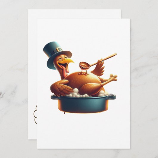 Erntedank Turkey Baster Einladung (Vorne/Hinten)