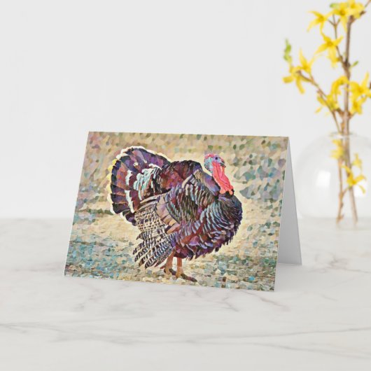 Erntedank Turkey Bird Art Friends Card Karte (Gelbe Blume)