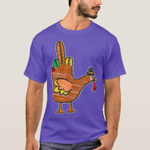 Erntedank Turkey Bird Middle Finger T-Shirt