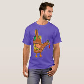 Erntedank Turkey Bird Middle Finger T-Shirt (Vorne ganz)