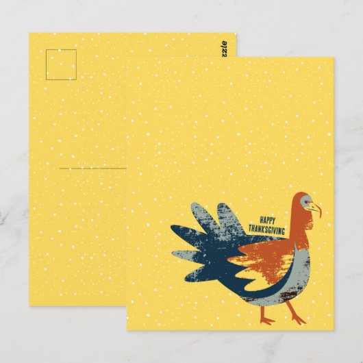 Erntedank Turkey Bird Postkarte (Vorne/Hinten)
