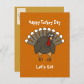 Erntedank Turkey Card Einladungspostkarte (Vorne/Hinten)