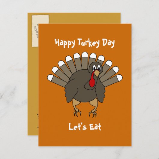 Erntedank Turkey Card Einladungspostkarte (Vorne/Hinten)