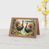 Erntedank Turkey Card Karte (Gelbe Blume)