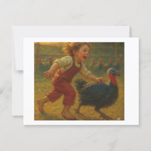 Erntedank Turkey Chase, Postkarte