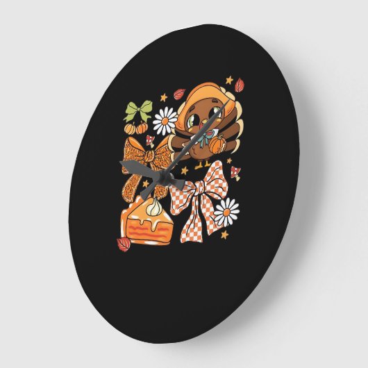 Erntedank Turkey Coquette Classic T - Shirt Große Wanduhr (Winkel)