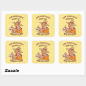 Erntedank Turkey Coquito Quadratischer Aufkleber (Blatt)