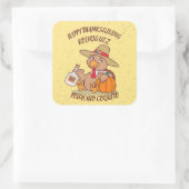 Erntedank Turkey Coquito Quadratischer Aufkleber (Tasche)