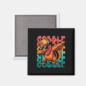 Erntedank Turkey Dab Gobble Funny Kleinkind Boys Magnet (Vorderseite/Rückseite)