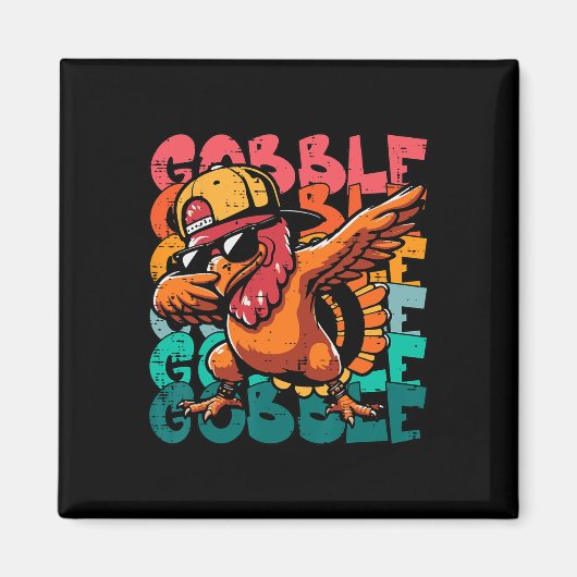 Erntedank Turkey Dab Gobble Funny Kleinkind Boys Magnet (Vorne)