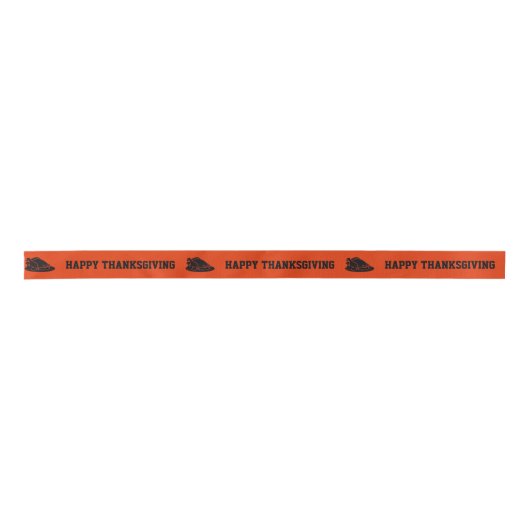 Erntedank Turkey Disney Orange Black Satin Ribbon Satinband (Vorderseite)