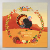 Erntedank Turkey Fall Ernte Art Print Poster (Vorne)