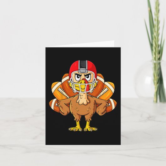 Erntedank Turkey Football Player Fun Boys Girls Karte (Vorderseite)