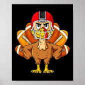 Erntedank Turkey Football Player Fun Boys Girls Poster (Vorne)
