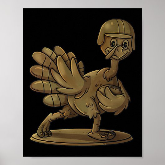 Erntedank Turkey Football Player Trophy Award Poster (Vorne)