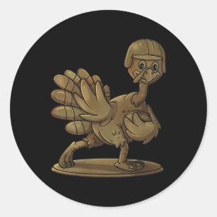 Erntedank Turkey Football Player Trophy Award Runder Aufkleber