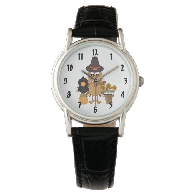 Erntedank Turkey Friends Watch Armbanduhr (Vorderseite)
