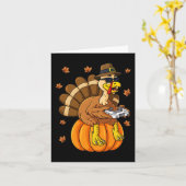 Erntedank Turkey Gamer Pumpkin Boys Kinder Teens Karte (Gelbe Blume)