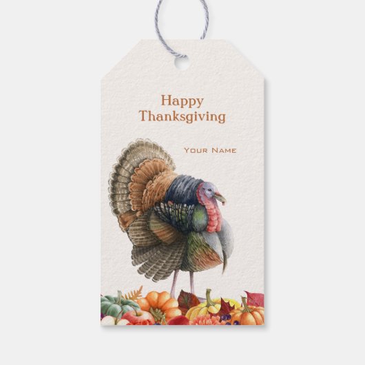 Erntedank Turkey Gift Tag Geschenkanhänger (Rückseite)