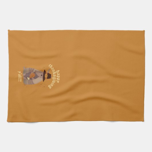Erntedank Turkey Leg Armadillo Texas Geschirrtuch (Horizontal)