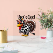 Erntedank Turkey Moo Cow Head Funny Fall Männer Wo Acrylschild (Hochzeit)