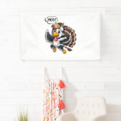 Erntedank Turkey Moo Cow Head Funny Fall Männer Wo Banner (Insitu)
