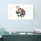 Erntedank Turkey Moo Cow Head Funny Fall Männer Wo Banner (Messeveranstaltung)