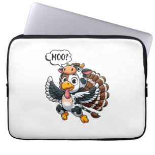 Erntedank Turkey Moo Cow Head Funny Fall Männer Wo Laptopschutzhülle