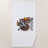 Erntedank Turkey Moo Cow Head Funny Fall Männer Wo Strandtuch (Vorderseite)