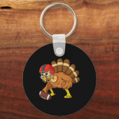 Erntedank Turkey Offensive Center Football Boys Schlüsselanhänger (Vorderseite)