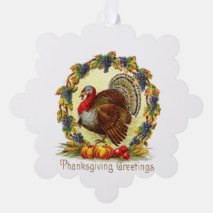 Erntedank Turkey Paper Ornament Card Karte