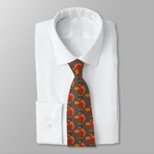 Erntedank Turkey & Pie Neck Tie Krawatte (Gebunden)