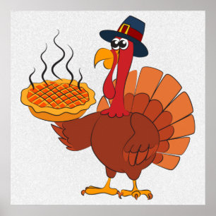 Erntedank Turkey & Pie Poster