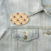 Erntedank Turkey Pumpkin Fall Pattern Namensschild (Beispiel)