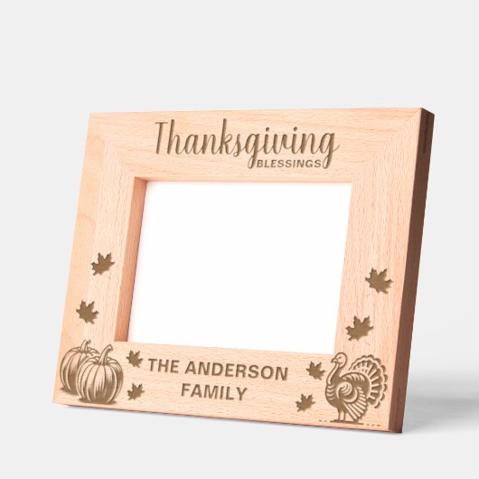 Erntedank Turkey Pumpkins Blätter Custom Geätzte Rahmen (Links)