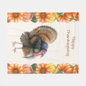 Erntedank Turkey Pumpkins Fleece Blanket (Vorderseite (Horizontal))