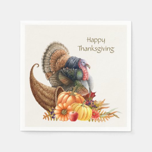 Erntedank Turkey Pumpkins Napkin Serviette (Vorderseite)