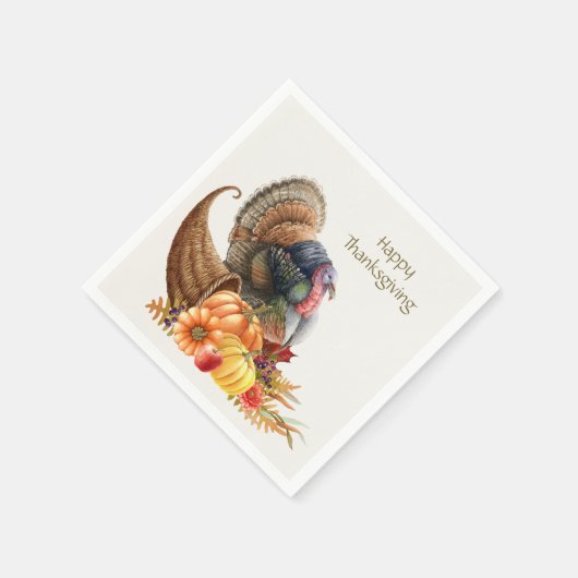 Erntedank Turkey Pumpkins Napkin Serviette (Ecke)