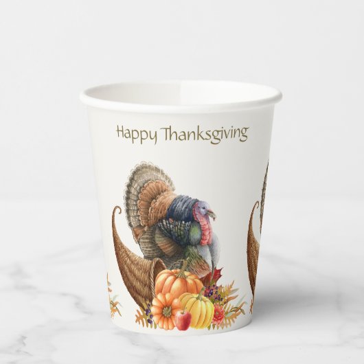 Erntedank Turkey Pumpkins Paper Cups Pappbecher (Links)
