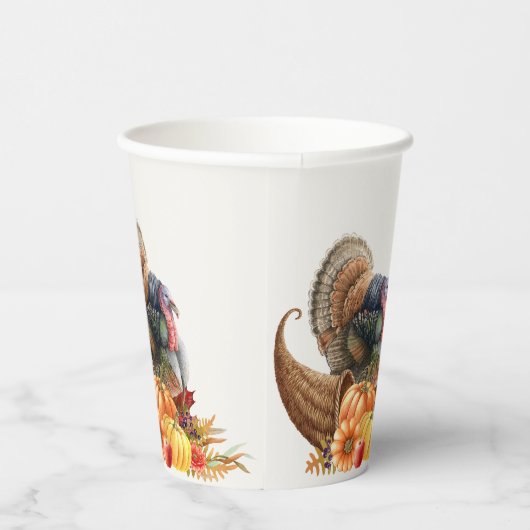 Erntedank Turkey Pumpkins Paper Cups Pappbecher (Rechts)