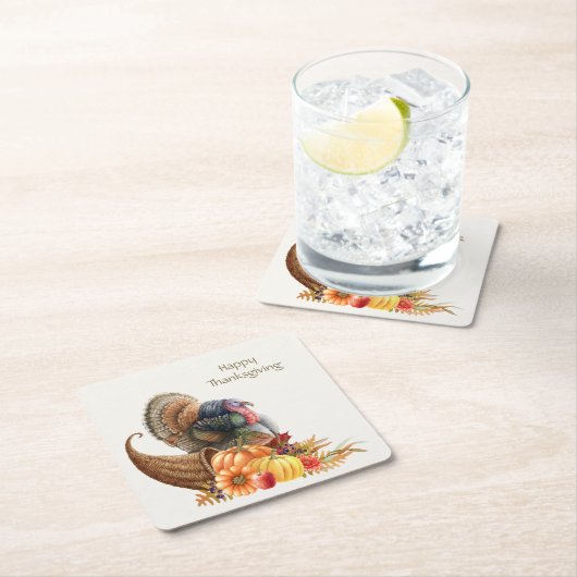 Erntedank Turkey Pumpkins Papier Untersetzer (Vor Ort)
